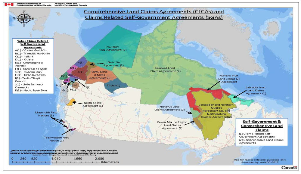 Accords sur les revendications territoriales globales et accords sur l'autonomie gouvernementale liés à des revendications