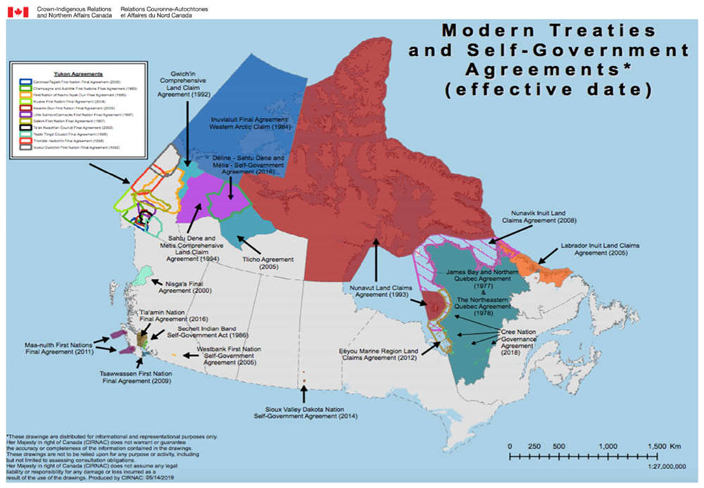 Figure  1: Map of Modern Treaties and Self-Government Agreements