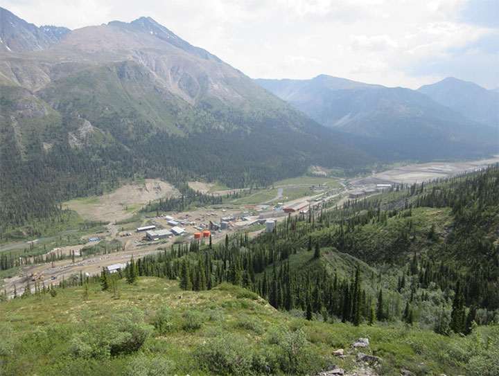 View of the Cantung Mine site.