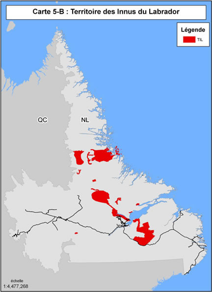Carte 5-B : Territoire des Innus du Labrador