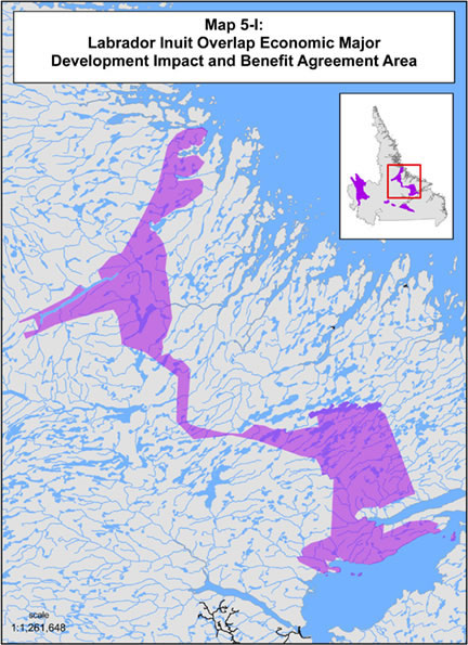 Map 5-I: Labrador Inuit Overlap Economic Major Development Impacts and Benefits Agreement Area