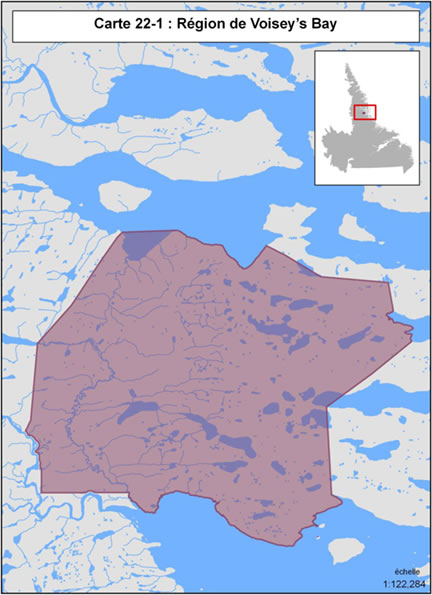 Carte 22-1 : Région de Voisey's Bay
