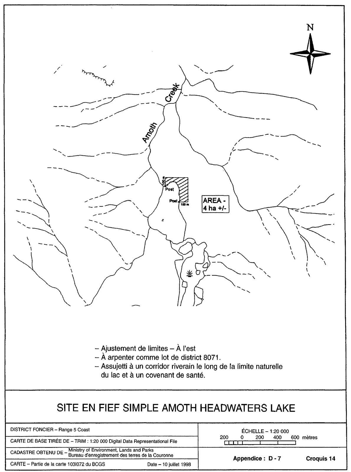 Croquis de Amoth Headwaters Lake