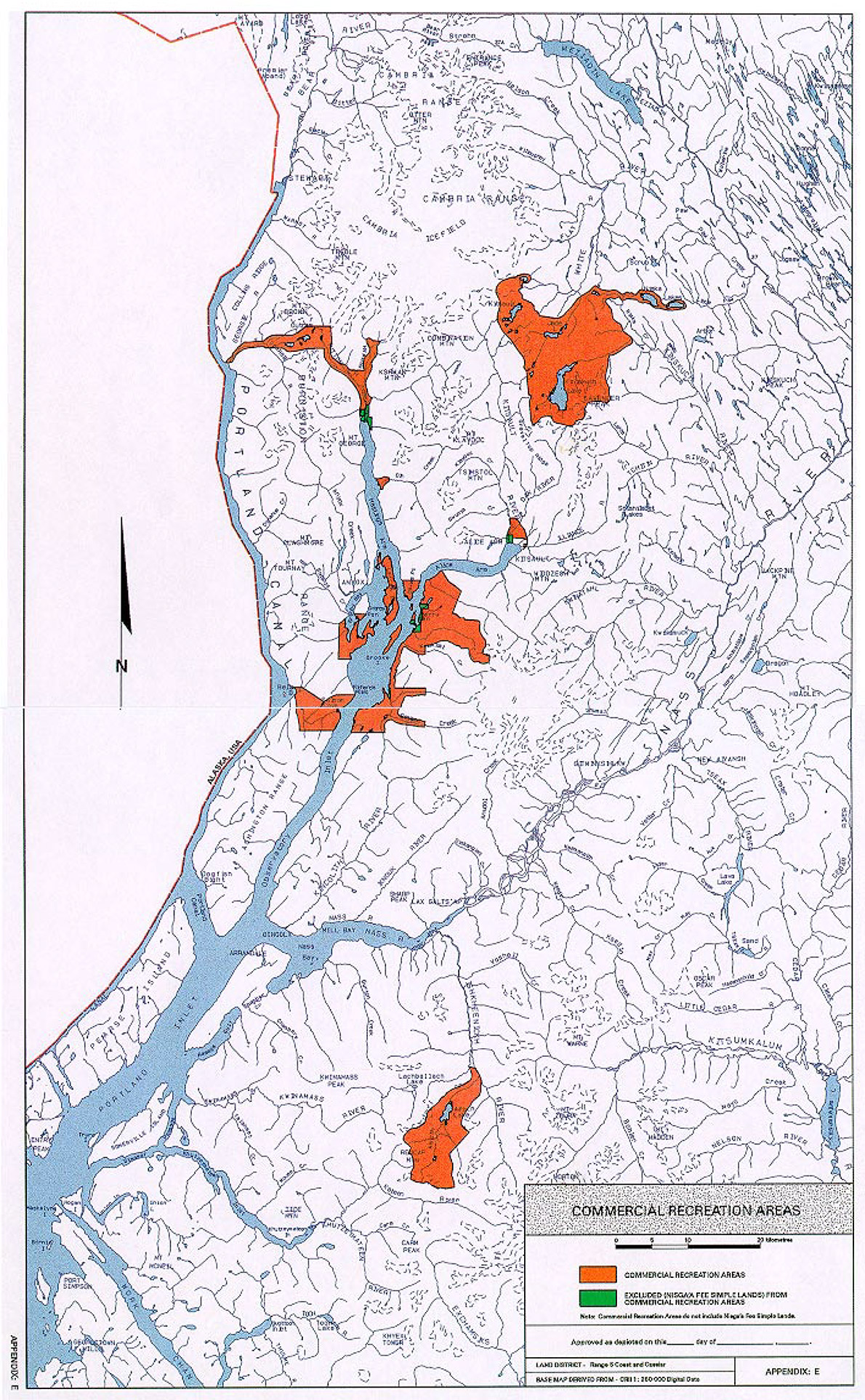 Map Showing Operating Areas of the Nisga'a Commercial Recreation Tenure