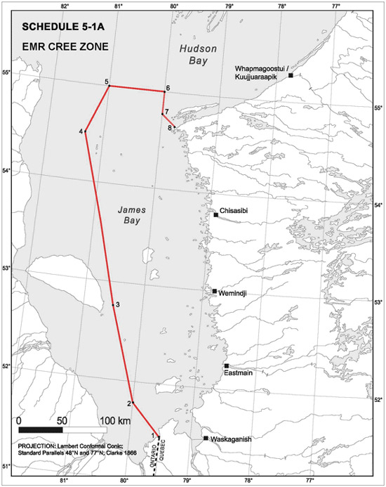 Schedule 5-1A Eeyou Marine Region (EMR) Cree Zone
