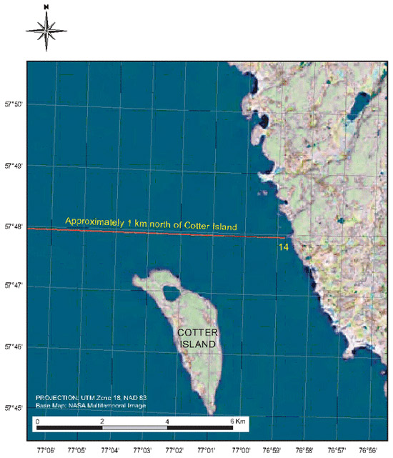 Schedule 1c - Map "Northern Boundary of the Cree / Inuit Offshore Overlapping Interests Area"