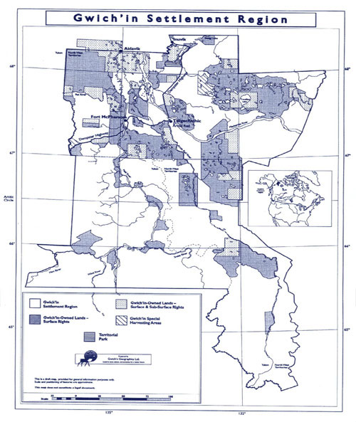 Map of Gwich'in Settlement Area Northwest Territories)