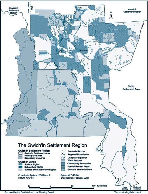 Map of Gwich'in Settlement Area
