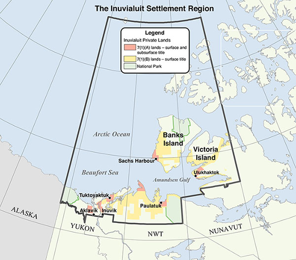 Map: Inuvialuit Settlement Region (Northwest Territories)